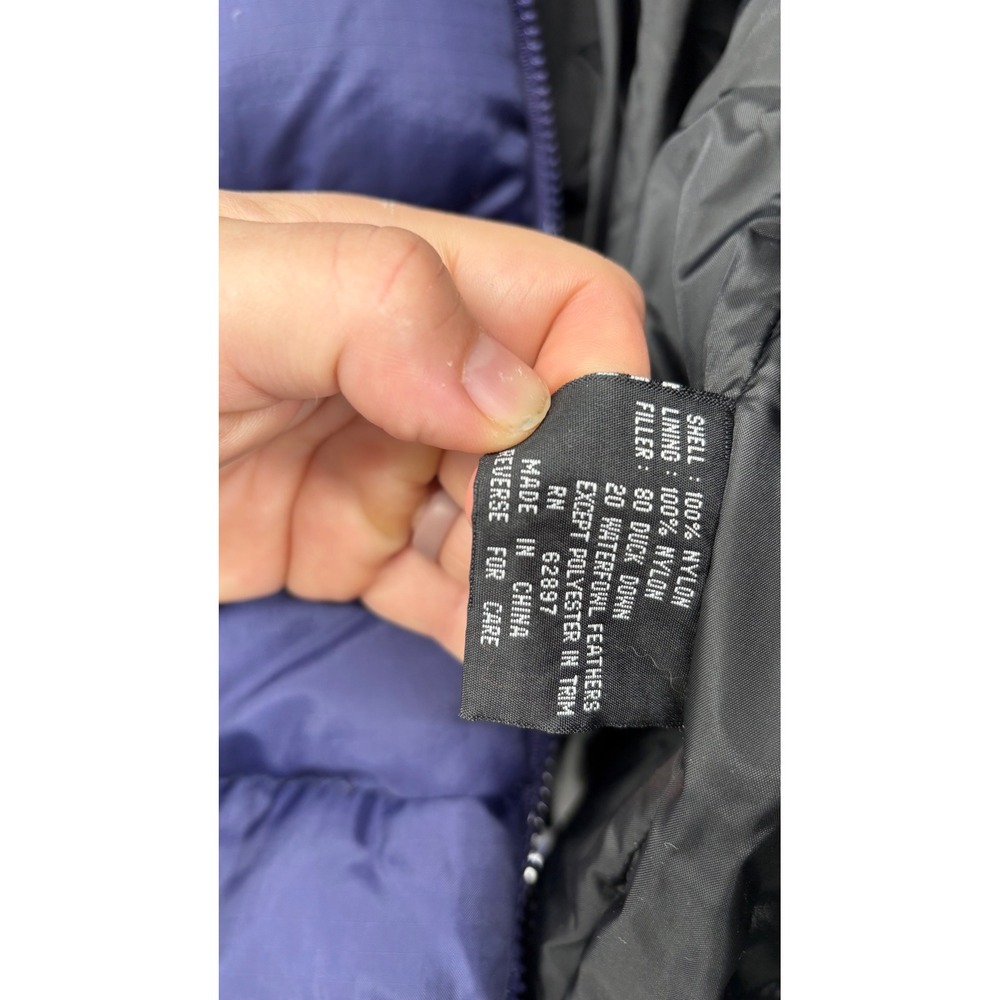 Sz S FIRST DOWN Puffer Coat Jacket Men Duck Feather REVERSIBLE NAVY BLUE/BLACK - Picture 7 of 8